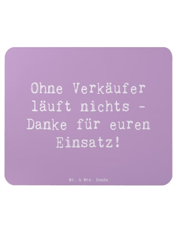 Mr. & Mrs. Panda Mousepad Spruch Verkäufer Helden mit Spruch in Lavendeltraum