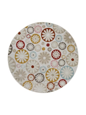Outdoorteppich "Flowerdrops" in Beige/Bunt