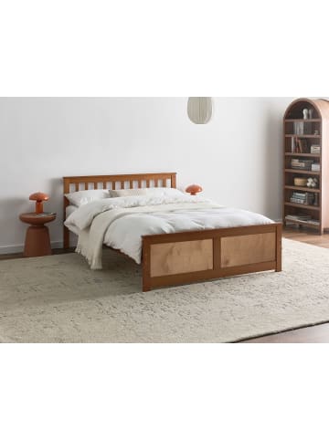 Beliani Doppelbett OLENDON in Braun - (W) 150 x (H) 82 x (L) 206 cm