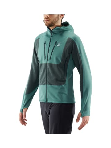 Haglöfs Fleecejacke Serac Hood in Willow Green/Mineral