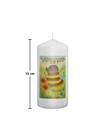 Mr. & Mrs. Panda Weihnachtskerze Hummel flauschig Design mit Spruch in Weiß