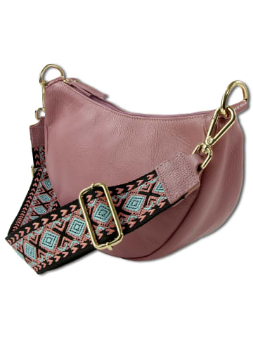 Toscanto Leder Umhängetasche, Citytasche Toscanto Tasche rosa ca. 33cm
