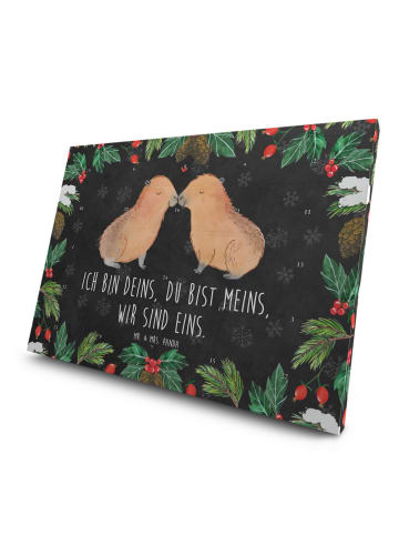 Mr. & Mrs. Panda Tee Adventskalender Capybara Liebe mit Spruch in Kreidetafel