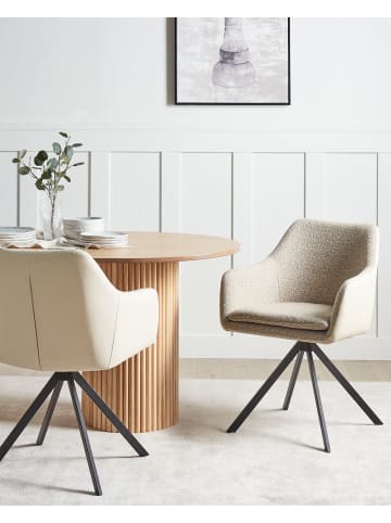 Beliani 2er-Set Esszimmerstuhl LITHIA in Beige/Schwarz