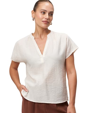Zero  Crinkle-Bluse mit V-Ausschnitt in Eggnog
