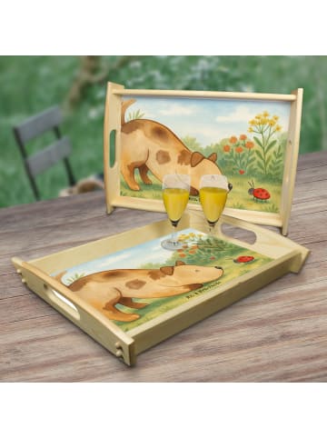 Mr. & Mrs. Panda Tablett Hund Marienkäfer Design ohne Spruch in Weiß