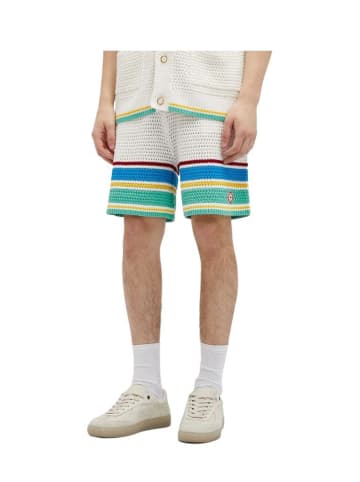 Casablanca Casa Blanca Men's Crochet Tennis Shorts in White/Blue Multi