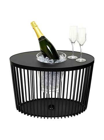 COOTAB Cooler Table Beistelltisch mit Acryl-Kühler Stockholm 46 cm in schwarz