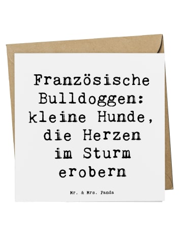 Mr. & Mrs. Panda Grußkarte Spruch Französische Bulldogge mit Spruch in Weiß