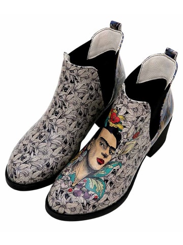 Dogo Eve Boots Frida-Kahlo-with-Blue-Flowers 37 in Beige