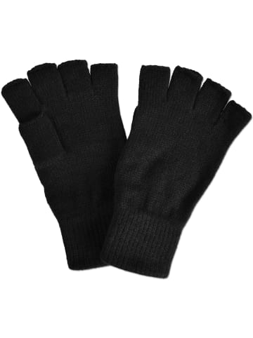 Normani Outdoor Sports Strick-Handschuhe, fingerlos in Schwarz