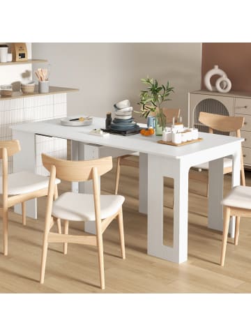 HOMCOM Esstisch-180L x 85B x 75H cm-Weiß