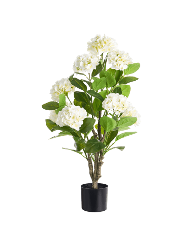 Beliani Kunstpflanze HORTENSIUM in Weiß/Grün - (W) 50 x (H) 90 x (L) 50 cm