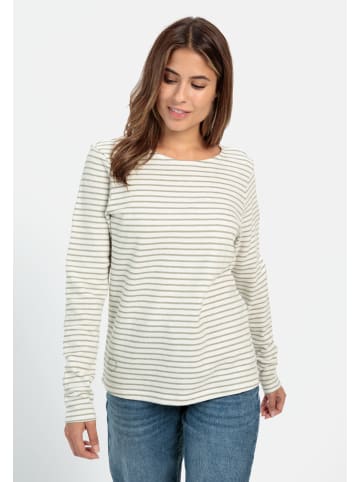 Camel Active Langarmshirt aus Organic Cotton in Grün-Weiß