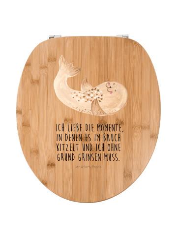 Mr. & Mrs. Panda Toilettendeckel Robbe Liegen mit Spruch in Braun