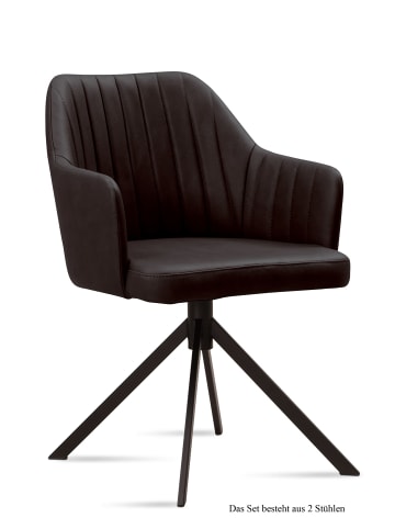 58 aufm Kessel ARMLEHNSTUHL (2er-Set) Durva 58x81x60 Schwarz/Espresso