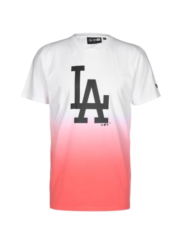 NEW ERA T-Shirt MLB Los Angeles Dodgers Dip Dye in pink / weiß