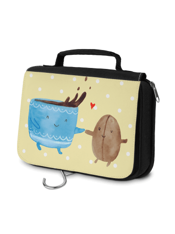 Mr. & Mrs. Panda Schminktasche Kaffee Bohne ohne Spruch in Gelb Pastell