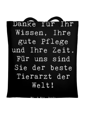 Mr. & Mrs. Panda Schultertasche Spruch Bester Tierarzt mit Spruch in Schwarz