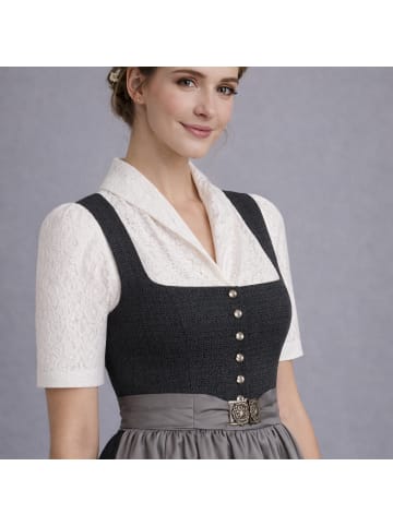 Berwin Spitzen-Dirndlbluse mit Schalkragen