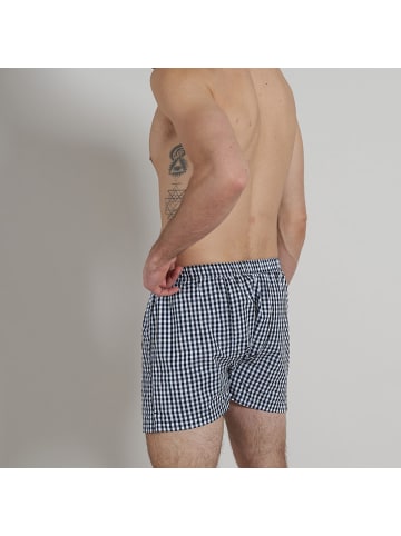 Bugatti Webboxershorts 2er Pack in Schwarz / Grau / Karo