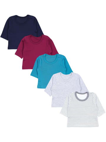 TupTam Baby Jungen Langarmshirt 5er Set in blau/rot