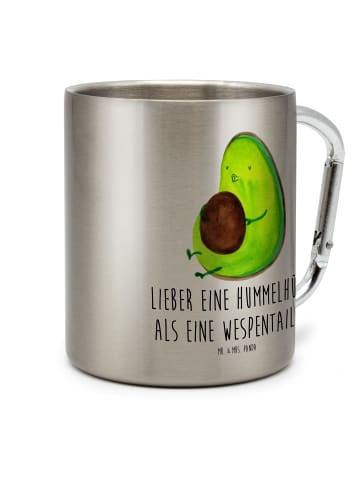 Mr. & Mrs. Panda Karabiner Becher Avocado Pfeifen mit Spruch in Silber