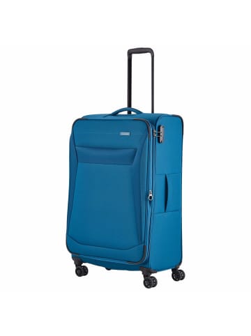 travelite Chios - 4-Rollen-Trolley L 78 cm erw. (schwarz) in petrol