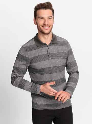 WITT WEIDEN Langarm-Poloshirt in graphit-anthrazit