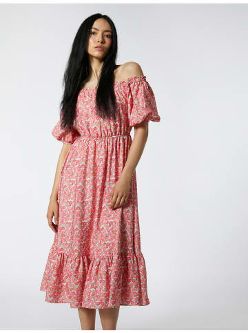 KOTON Kleid in Ekru Gemustert