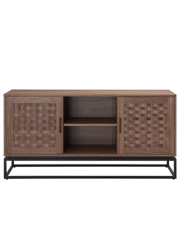home24 home24 Sideboard mit 2 Türen aus Pappel-Echtholzfurnier & Metall in Pappel Hell in Pappel Dunkel