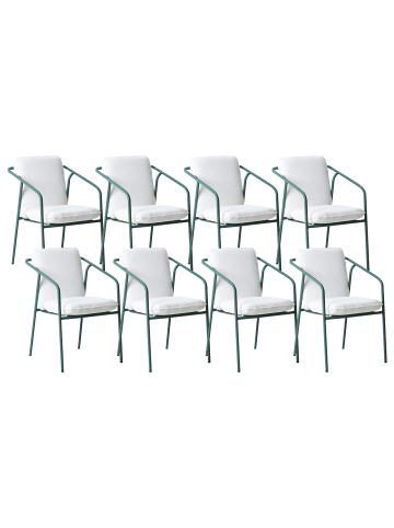 Beliani 8er-Set Esszimmerstuhl ASCIANO in Grün/Weiß