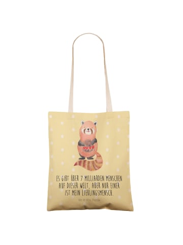 Mr. & Mrs. Panda Tasche Roter Panda mit Spruch in Gelb Pastell