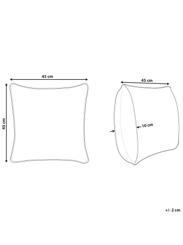 Beliani Dekokissen QUINOA in Bunt/Weiß - (W) 45 x (H) 10 x (L) 45 cm