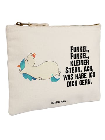 Mr. & Mrs. Panda Kosmetiktasche Einhorn Schnuller mit Spruch in Weiß