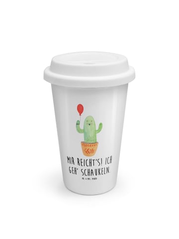 Mr. & Mrs. Panda Thermobecher Kaktus Luftballon mit Spruch in Weiß