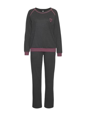 VIVANCE DREAMS Pyjama in anthrazit-meliert