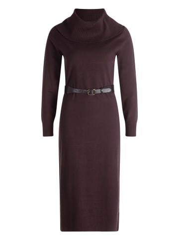 Zero  Strickkleid mit Gürtel in Chocolate Plum