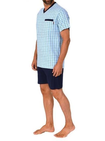 NORMANN kurzarm Schlafanzug Shorty Pyjama - 82826 in hellblau