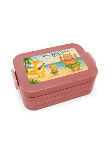Mr. & Mrs. Panda Bento Box Waldtiere Aloha Design mit Spruch in Rot Pastell