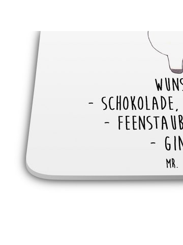 Mr. & Mrs. Panda Bierdeckel Einhorn Weihnachtsmann mit Spruch in Weiß