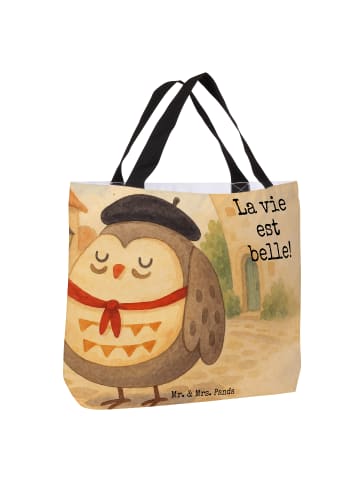 Mr. & Mrs. Panda Umhängetasche Eule Frankreich Design mit Spruch in Weiß