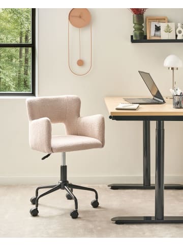 Beliani Bürostuhl SANILAC in Beige/Schwarz - (W) 62 x (H) 71 x (L) 62 cm