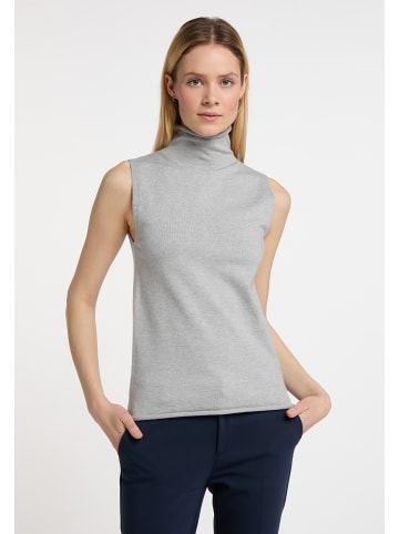 DreiMaster Klassik Damen Strick Top in Grau Melange