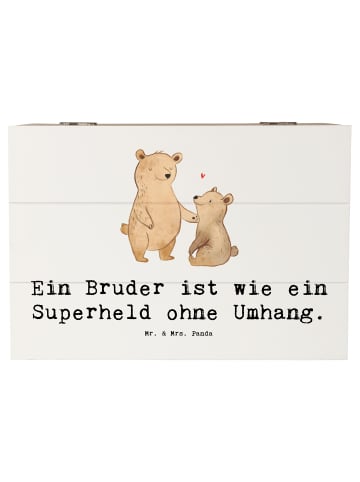 Mr. & Mrs. Panda Erinnerungskiste Spruch Bruder Superheld mit Sp... in Weiß