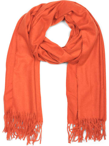 styleBREAKER Weicher Schal Uni mit Fransen in Orange