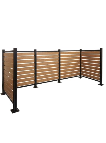 MCW Alu Mülltonnen-Zaun K57 erweiterbar, Hellbraun