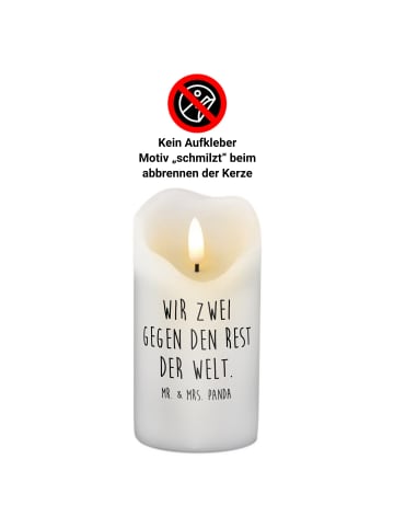 Mr. & Mrs. Panda Kerze Blume Sonnenblume mit Spruch in Weiß