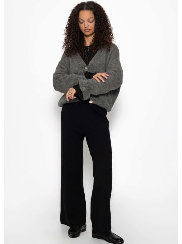 SASSYCLASSY Cardigan mit Volants in Dunkelgrau