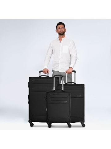 Worldpack Chicago 4 Rollen Kofferset 3-teilig mit Dehnfalte black